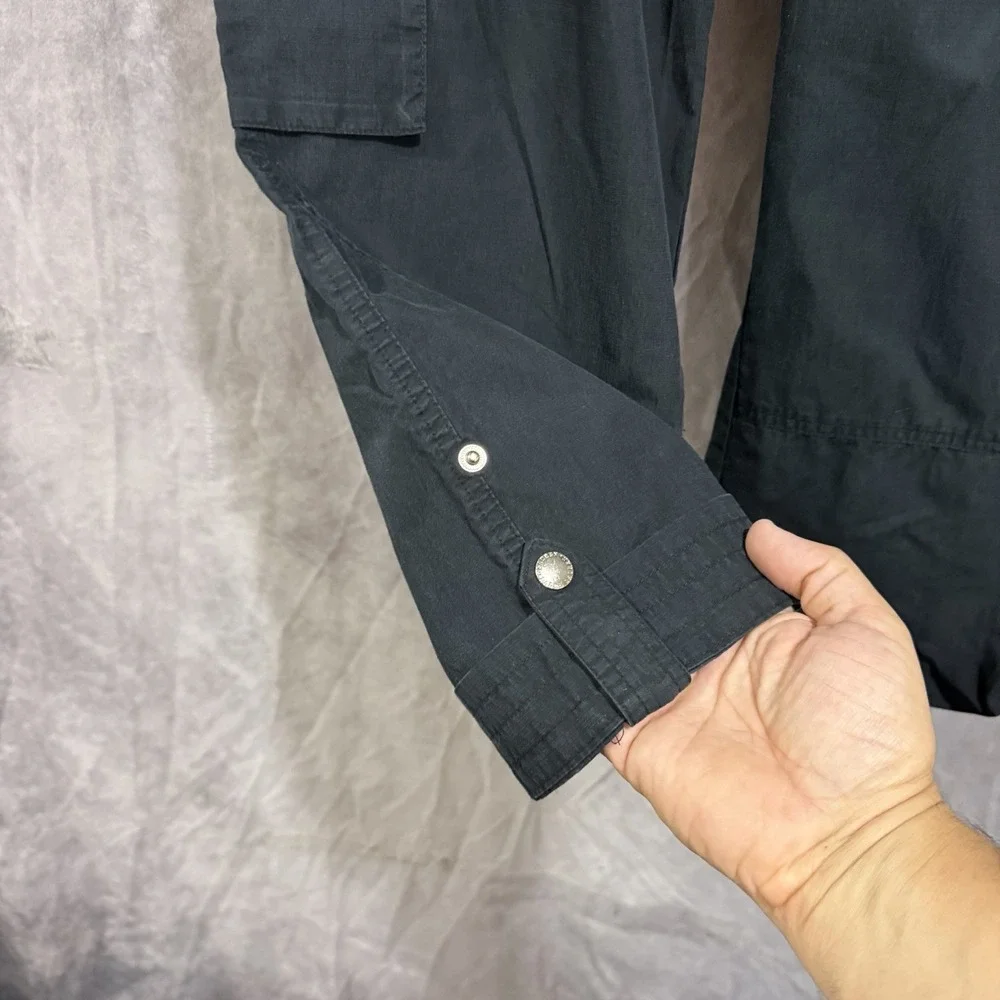 lauren ralph lauren Women's Black Cargo Crop Pants Pockets Button Up Hem 8